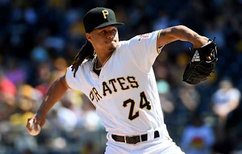 Chris Archer #24 of the Pittsburgh Pirates delivers a pitch against the San Diego Padres. (Photo by Justin Berl/Getty Images)