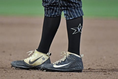 A general view of Jordan Brewer of the Vanderbilt Commodores. (Photo by Peter Aiken/Getty Images)