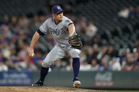 Pitcher Craig Stammen #34 of the San Diego Padres. (Photo by Matthew Stockman/Getty Images)