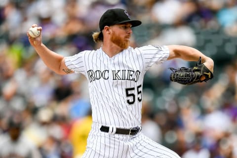 DENVER, CO – JULY 17: Jon  Gray #55 of the Colorado Rockies pitches against the San Francisco Giants in the second inning of a game at Coors Field on July 17, 2019 in Denver, Colorado. (Photo by Dustin Bradford/Getty Images)