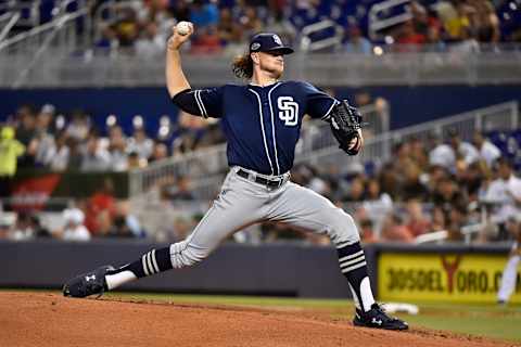 Chris  Paddack #59 of the San Diego Padres. (Photo by Eric Espada/Getty Images)