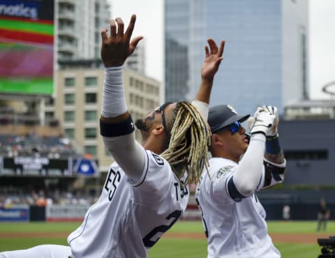 Manny  Machado #13 of the San Diego Padres. (Photo by Denis Poroy/Getty Images)