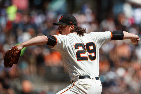 SAN FRANCISCO, CA – SEPTEMBER 01: Jeff  Samardzija #29 of the San Francisco Giants pitches against the San Diego Padres during the first inning at Oracle Park on September 1, 2019 in San Francisco, California. (Photo by Jason O. Watson/Getty Images)