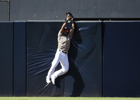 Manuel Margot #7 of the San Diego Padres. (Photo by Denis Poroy/Getty Images)