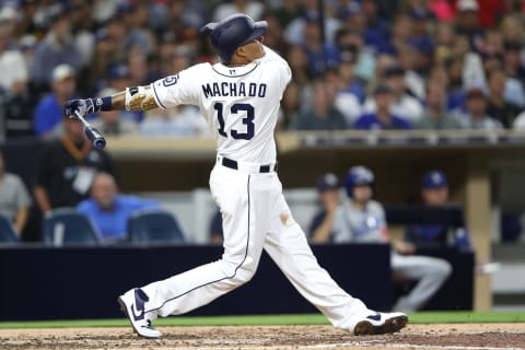 Manny Machado #13 of the San Diego Padres. (Photo by Sean M. Haffey/Getty Images)