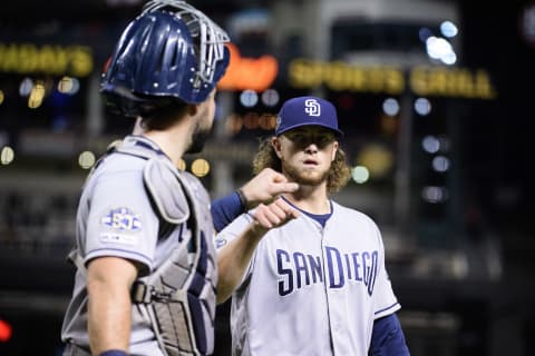 Chris  Paddack #59 of the San Diego Padres. (Photo by Jennifer Stewart/Getty Images)