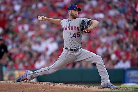 CINCINNATI, OHIO – SEPTEMBER 21: Zack Wheeler #45 of the New York Mets pitches during the game against the Cincinnati Reds at Great American Ball Park on September 21, 2019 in Cincinnati, Ohio. (Photo by Bryan Woolston/Getty Images)