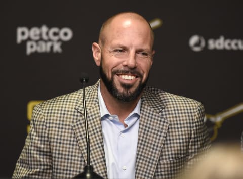 SAN DIEGO, CA – OCTOBER 31: Jayce Tingler speaks at a news conference held to announce his hiring as the new manager of the San Diego Padres at Petco Park October 31, 2019 in San Diego, California. (Photo by Denis Poroy/Getty Images)