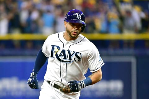 Tommy Pham #29 of the Tampa Bay Rays. (Photo by Julio Aguilar/Getty Images)