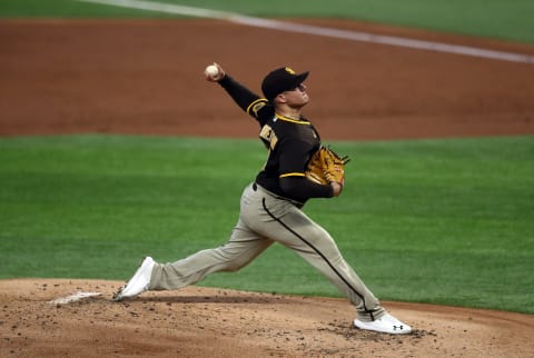 Adrian Morejon #50 of the San Diego Padres. (Photo by Ronald Martinez/Getty Images)