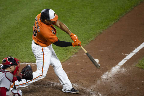 Pedro Severino #28 of the Baltimore Orioles. (Photo by Scott Taetsch/Getty Images)