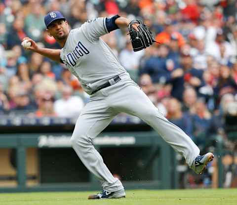 HOUSTON, TX – APRIL 08: Tyson Ross #38 of the San Diego Padres throws out Carlos Correa #1 of the Houston Astros in the fourth inning at Minute Maid Park on April 8, 2018 in Houston, Texas. (Photo by Bob Levey/Getty Images)