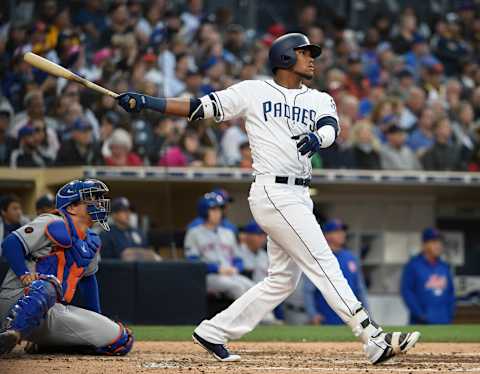 SAN DIEGO, CA – APRIL 28: Franchy Cordero #33 of the San Diego Padres (Photo by Denis Poroy/Getty Images)