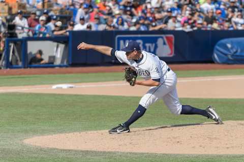 MONTERREY, MEXICO – MAY 06: Relief pitcher Craig Stammen #34 of San Diego Padres pitches in the sixth inning during the MLB game against the Los Angeles Dodgers at Estadio de Beisbol Monterrey on May 6, 2018 in Monterrey, Mexico. Padres defeated Dodgers 3-0. (Photo by Azael Rodriguez/Getty Images)