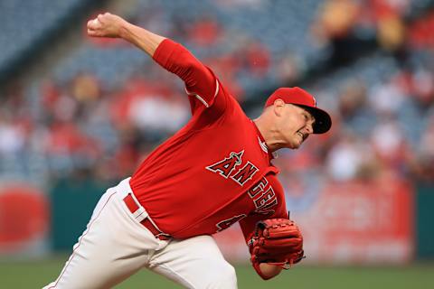 Garrett Richards #43 of the Los Angeles Angels. (Photo by Sean M. Haffey/Getty Images)