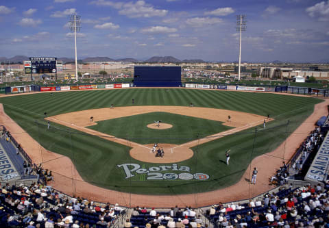 9 Mar 2000: A general view of the baseball diamond taken during the Spring Training Game between the Chicago White Sox and the San Diego Padres at Peoria Sports Complex in Peoria, Arizona. The White Sox defeated the Padres 7-1. Mandatory Credit: Donald Miralle /Allsport