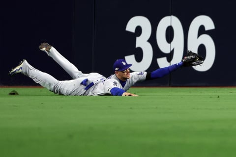 Trayce Thompson #25 of the Los Angeles Dodgers (Photo by Harry How/Getty Images)