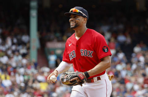 BOSTON, MA - JULY 31: Xander Bogaerts #2 of the Boston Red Sox (Photo By Winslow Townson/Getty Images)