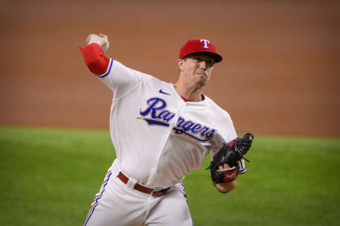 Texas Rangers starer Kyle Gibson. Mandatory Credit: Jerome Miron-USA TODAY Sports