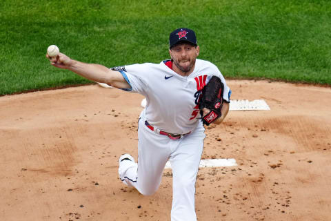 Max Scherzer of the Washington Nationals at the 2021 MLB All-Star Game. Mandatory Credit: Ron Chenoy-USA TODAY Sports