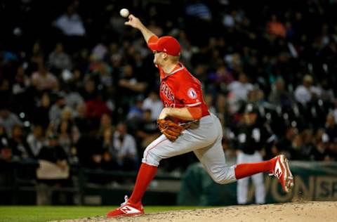 CHICAGO, IL – SEPTEMBER 07: Ty Buttrey #31 of the Los Angeles Angels of Anaheim pitches against the Chicago White Sox during the ninth inning at Guaranteed Rate Field on September 7, 2018 in Chicago, Illinois. The Los Angeles Angels of Anaheim won 5-2. (Photo by Jon Durr/Getty Images)