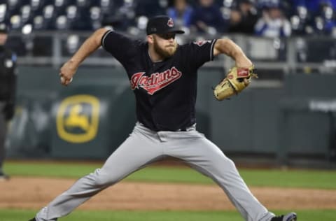 KANSAS CITY, MO – SEPTEMBER 28: Cody Allen #37 of the Cleveland Indians throws in the ninth inning against the Kansas City Royals at Kauffman Stadium on September 28, 2018 in Kansas City, Missouri. (Photo by Ed Zurga/Getty Images)