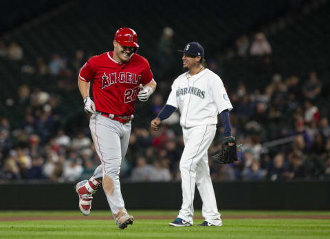 Mike Trout, Felix Hernandez, Los Angeles Angeles (Photo by Lindsey Wasson/Getty Images)