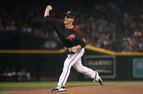 PHOENIX, ARIZONA – JULY 20: Starting pitcher Zack Greinke #21 of the Arizona Diamondbacks pitches against the Milwaukee Brewers during the first inning of the MLB game at Chase Field on July 20, 2019 in Phoenix, Arizona. (Photo by Christian Petersen/Getty Images)