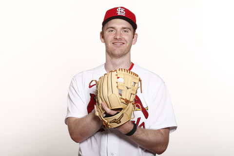 JUPITER, FLORIDA – FEBRUARY 19: John Brebbia #60 of the St. Louis Cardinals poses for a photo on Photo Day at Roger Dean Chevrolet Stadium on February 19, 2020 in Jupiter, Florida. (Photo by Michael Reaves/Getty Images)