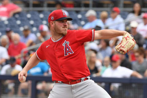 PEORIA, ARIZONA – MARCH 10: Dylan Bundy #37 of the Los Angeles Angels delivers a pitch during a spring training game against the Seattle Mariners at Peoria Stadium on March 10, 2020 in Peoria, Arizona. (Photo by Norm Hall/Getty Images)