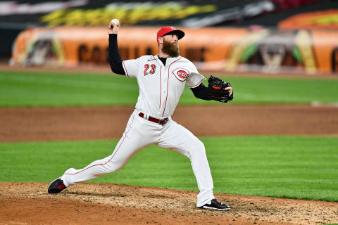 CINCINNATI, OH – SEPTEMBER 14: Archie Bradley #23 of the Cincinnati Reds pitches against the Pittsburgh Pirates during game two of a doubleheader at Great American Ball Park on September 14, 2020 in Cincinnati, Ohio. (Photo by Jamie Sabau/Getty Images)