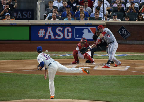 NEW YORK, NY – JULY 16: National League All-Star Matt Harvey #33 of the New York Mets pitches to American League All-Star Mike Trout #27 of the Los Angeles Angels of Anaheim during the 84th MLB All-Star Game on July 16, 2013 at Citi Field in the Flushing neighborhood of the Queens borough of New York City. (Photo by Bruce Bennett/Getty Images)