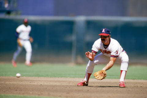 Bobby Grich fields a ground ball. (Photo by Rick Stewart/Getty Images)