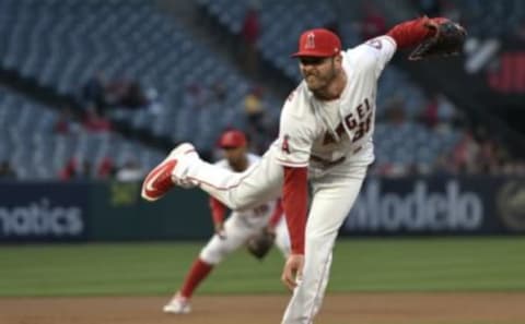 ANAHEIM, CA – MAY 01: Nick Tropeano #35 of the Los Angeles Angels of Anaheim on the mound in the first inning against Baltimore Orioles at Angel Stadium on May 1, 2018 in Anaheim, California. (Photo by John McCoy/Getty Images)