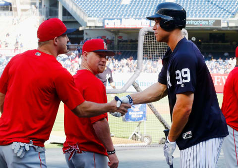 Mike Trout, Aaron Judge, Los Angeles Angels (Photo by Jim McIsaac/Getty Images)