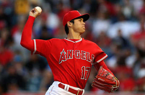 ANAHEIM, CA – JUNE 06: Shohei Ohtani #17 of the Los Angeles Angels of Anaheim pitches during the first inning of a game against the Kansas City Royals at Angel Stadium on June 6, 2018 in Anaheim, California. (Photo by Sean M. Haffey/Getty Images)