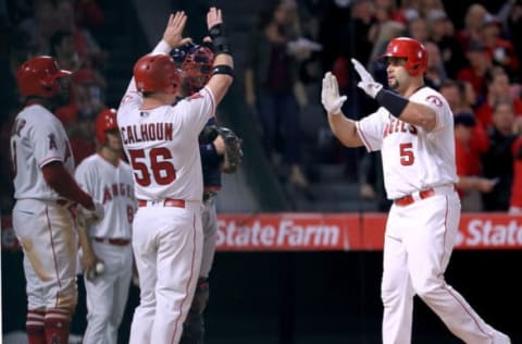 ANAHEIM, CA – MAY 30: Albert Pujols and Kole Calhoun