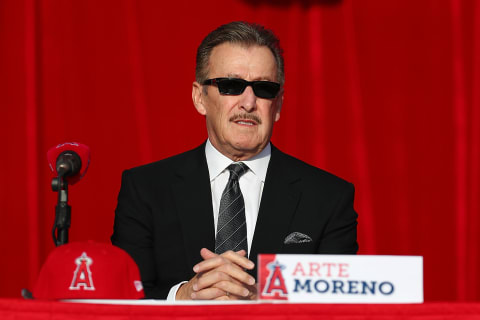 ANAHEIM, CA – DECEMBER 09: Owner Arte Moreno attends the Shohei Ohtani introduction to the Los Angeles Angels of Anaheim at Angel Stadium of Anaheim on December 9, 2017 in Anaheim, California. (Photo by Joe Scarnici/Getty Images)