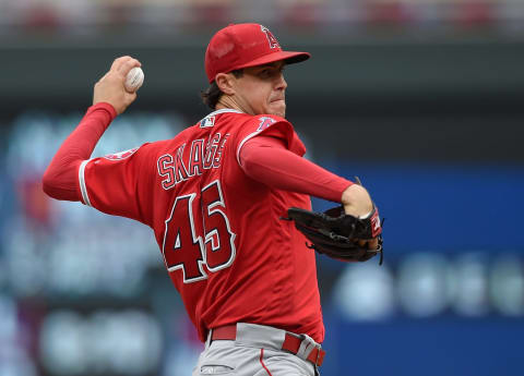 MINNEAPOLIS, MN – JUNE 09: Tyler Skaggs #45 of the Los Angeles Angels of Anaheim delivers a pitch against the Minnesota Twins during the first inning of the game on June 9, 2018 at Target Field in Minneapolis, Minnesota. (Photo by Hannah Foslien/Getty Images)