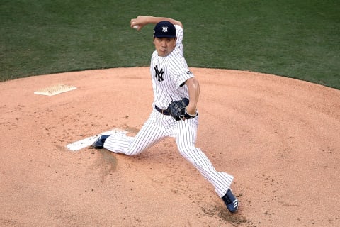 SAN DIEGO, CALIFORNIA – OCTOBER 07: Masahiro Tanaka #19 of the New York Yankees delivers the pitch against the Tampa Bay Rays during the first inning in Game Three of the American League Division Series at PETCO Park on October 07, 2020 in San Diego, California. (Photo by Sean M. Haffey/Getty Images)