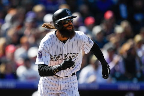 DENVER, CO – SEPTEMBER 30: Charlie Blackmon #19 of the Colorado Rockies watches the flight of a third inning two-run homerun against the Washington Nationals at Coors Field on September 30, 2018 in Denver, Colorado. (Photo by Dustin Bradford/Getty Images)