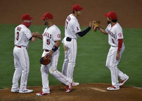 Angels celebrate win (Photo by John McCoy/Getty Images)