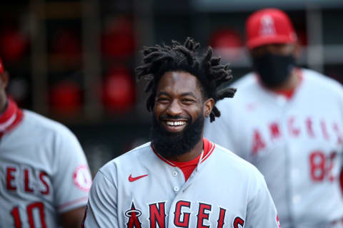 Brian Goodwin, Los Angeles Angels (Photo by Ezra Shaw/Getty Images)