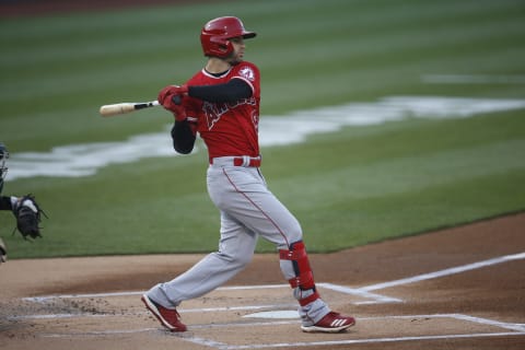 Tommy La Stella, Los Angeles Angels (Photo by Michael Zagaris/Oakland Athletics/Getty Images)