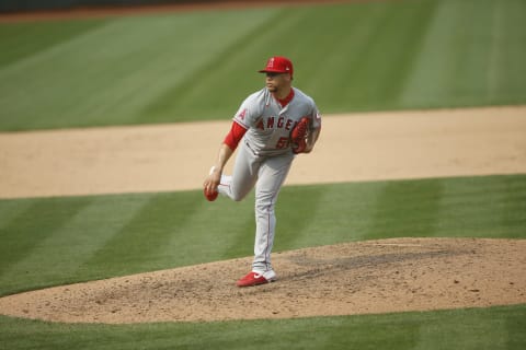 Hansel Robles, Los Angeles Angels (Photo by Michael Zagaris/Oakland Athletics/Getty Images)