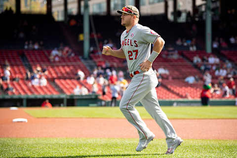 Mike Trout, LA Angels. (Photo by Billie Weiss/Boston Red Sox/Getty Images)