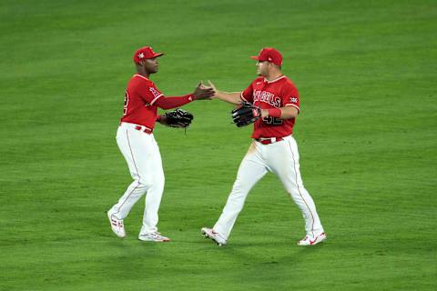 Mike Trout, Justin Upton, LA Angels. Mandatory Credit: Kirby Lee-USA TODAY Sports