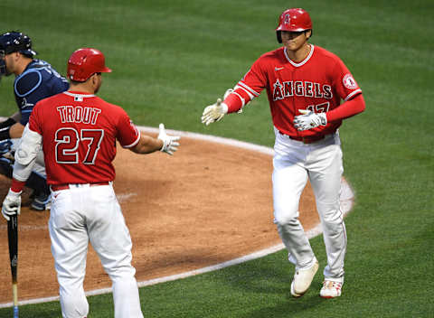 Mike Trout, Shohei Ohtani, LA Angels. Mandatory Credit: Jayne Kamin-Oncea-USA TODAY Sports