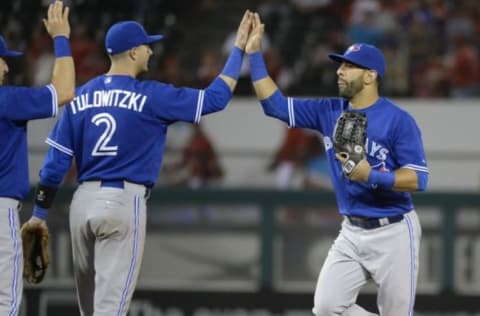 Aug 21, 2015; Anaheim, CA, USA; Toronto Blue Jays right fielder 