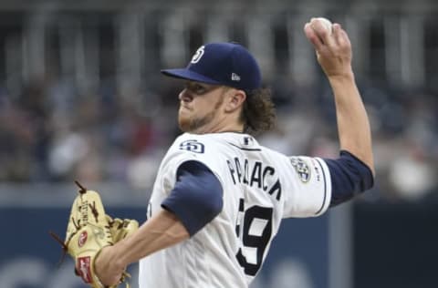 SAN DIEGO, CA – JUNE 4: Chris Paddack #59 of the San Diego Padres pitches during the first inning of a baseball game against the Philadelphia Phillies at Petco Park June 4, 2019 in San Diego, California. (Photo by Denis Poroy/Getty Images)